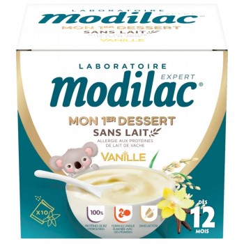 Modilac Mon 1er Dessert Sans Lait Goût Vanille Dès 12 mois 10 Sachets