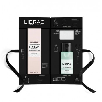 Lierac Coffret Hydragenist Soin Yeux Réhydratant + Eau Micellaire + Coton Lavable