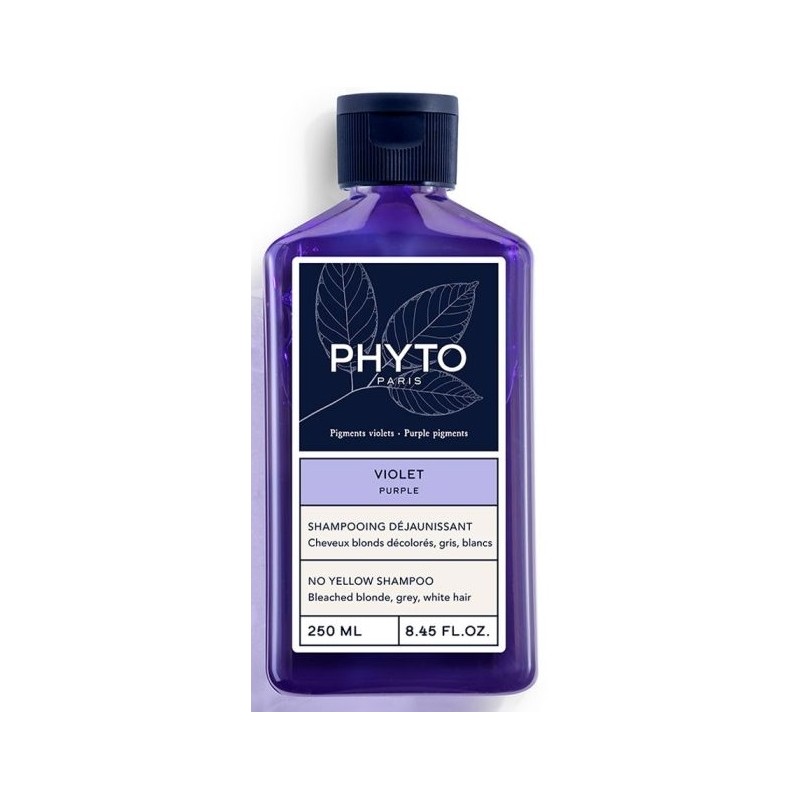 Phyto Shampooing Déjeunissant Violet Cheveux Blonds Décolorés Gris Blancs 250ml