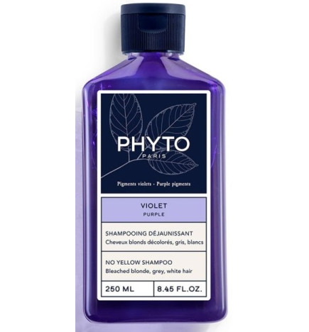 Phyto Shampooing Déjeunissant Violet Cheveux Blonds Décolorés Gris Blancs 250ml