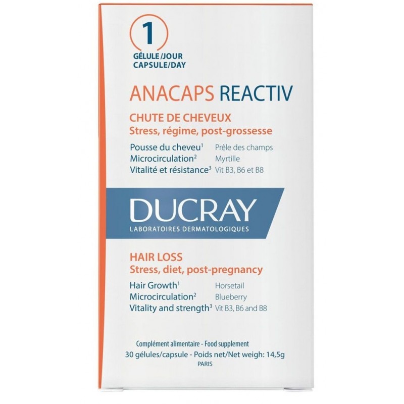 Ducray Chute De Cheveux Réactionnelle 30 Gélules Anacaps Reactiv