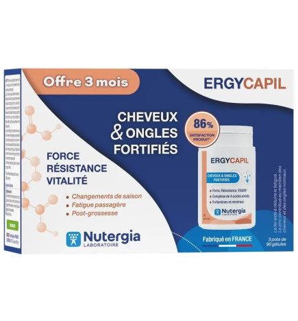 Nutergia Ergycapil Cheveux & Ongles Fortifiés 3X90 Gélules