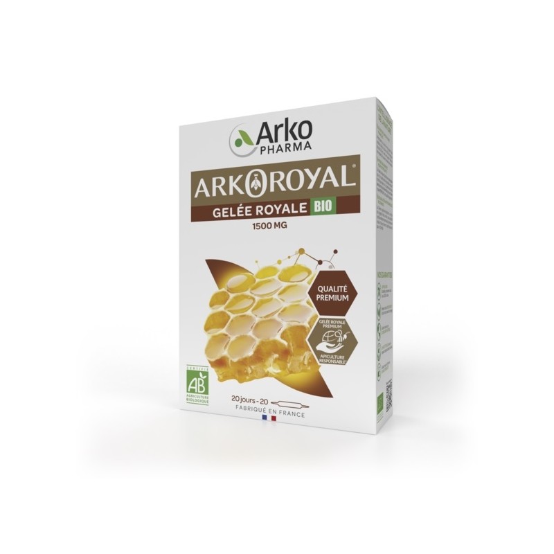 Arkopharma Gelée Royale Bio 1500mg X20 Ampoules