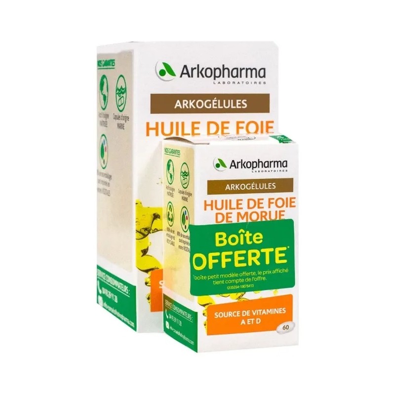 Arkopharma Huile de Foie de Morue X220 Capsules + 20 Offertes
