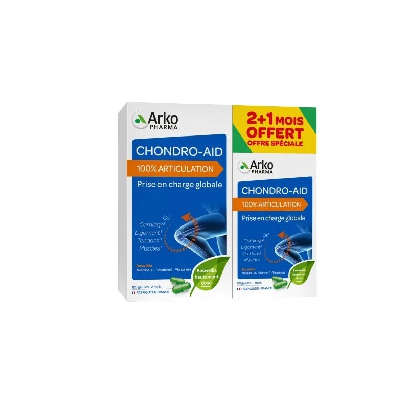 Arkopharma Chrondo-Aid 100% Articulation 120 Gélules + 60 Offertes