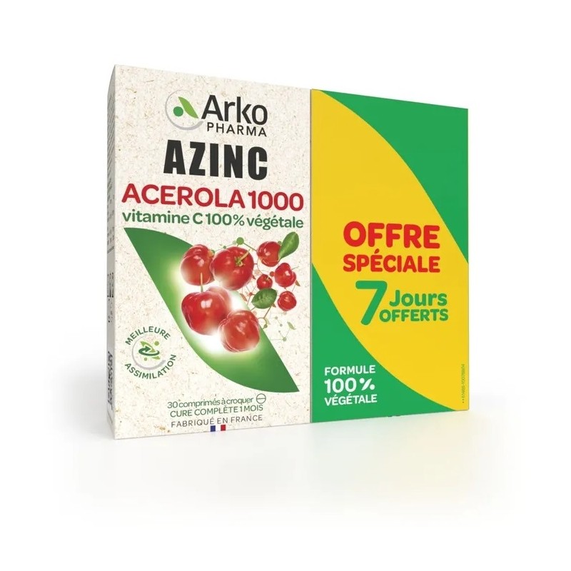 Arkopharma Azinc Acérola 1000 2 X 30 Comprimés