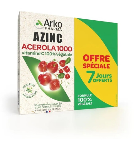 Arkopharma Azinc Acérola 1000 2 X 30 Comprimés
