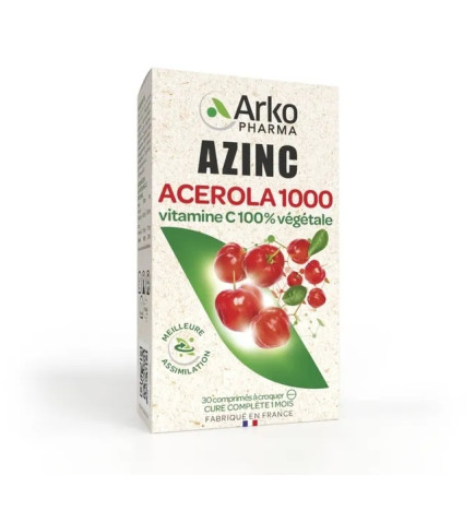 Arkopharma Azinc Acérola 1000 X30 Comprimés