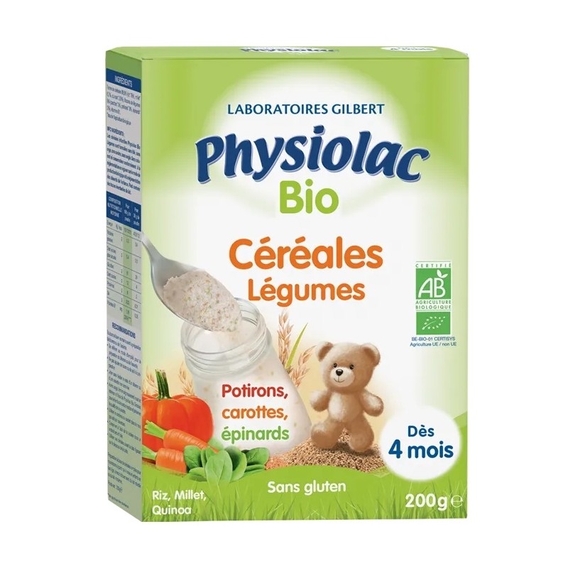 Physiolac Bio Céréales Légumes Dès 4 Mois 200 g