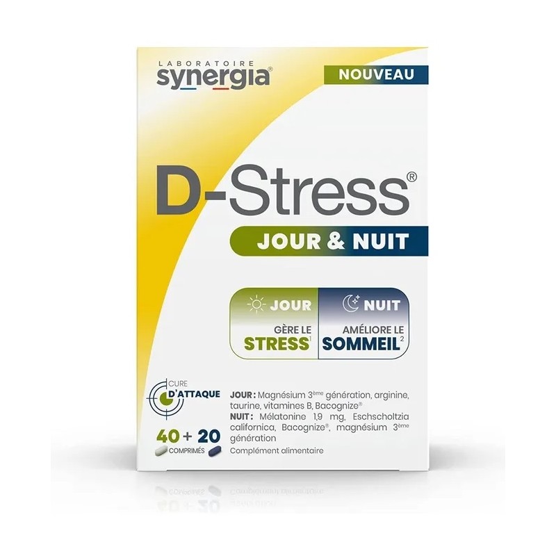 Synergia D-Stress Jour & Nuit 40 Comprimés Jour + 20 Comprimés Nuit