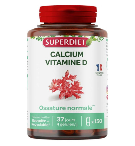 SUPER DIET – Calcium + Vitamine D, 150 gélules