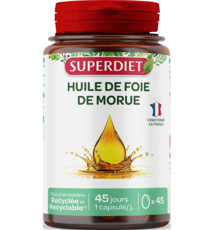 SUPER DIET – Huile de Foie de Morue, 45 capsules