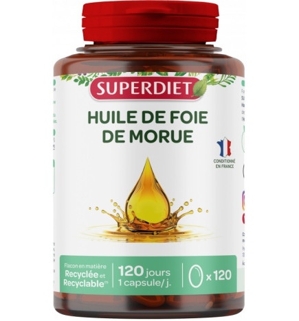 SUPER DIET – Huile de Foie de Morue, 120 capsules