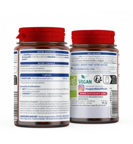 SUPER DIET – Passiflore Bio, 45 gélules
