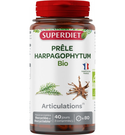 SUPER DIET – Prêle Harpagophytum Bio, 80 comprimés