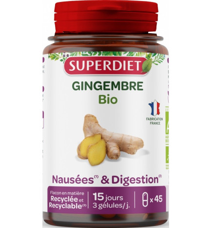 SUPER DIET – Gingembre Bio, 45 gélules