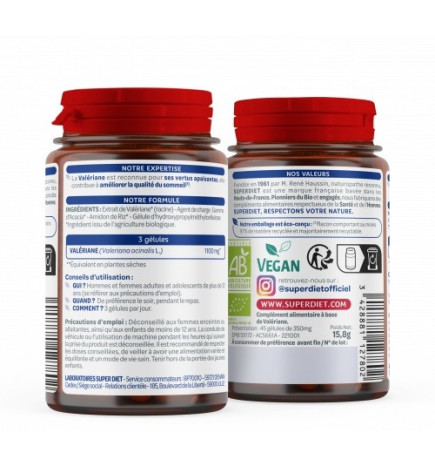 SUPER DIET – Valériane Bio, 45 gélules