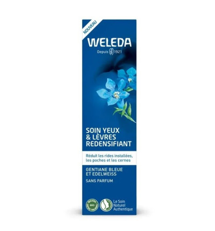Weleda – Gentiane Soin Yeux et Lèvres Redensifiant Bio, 10 ml