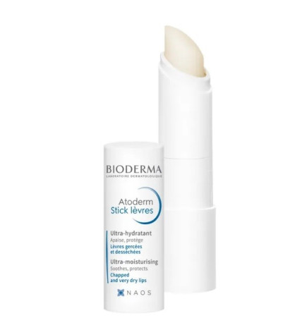 Bioderma – Atoderm stick lèvres ultra-hydratant, lèvres gercées et desséchées, 4 g