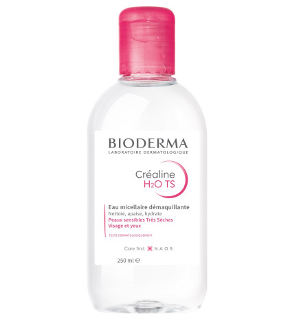 Bioderma – Créaline H2O TS, eau micellaire démaquillante peaux très sèches, 250 ml