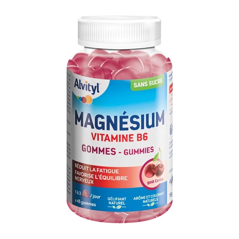 ALVITYL – Magnésium Vitamine B6 Cerise, 45 gummies
