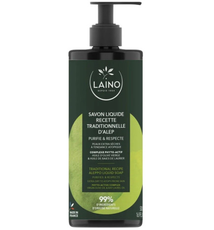 LAINO – Savon liquide recette traditionnelle d’Alep, 500 ml