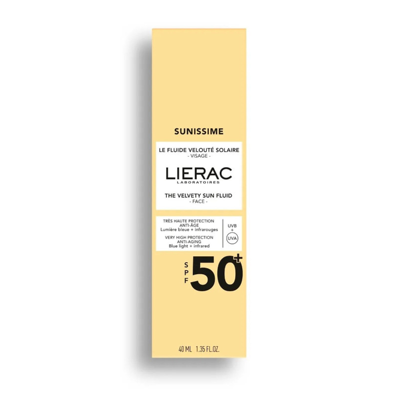 Lierac – Sunissime Fluide Velouté Solaire SPF50+ Visage et Décolleté, 40 ml Lierac – Sunissime Fluide Velouté Solaire SPF50+ Visage et Décolleté, 40 ml