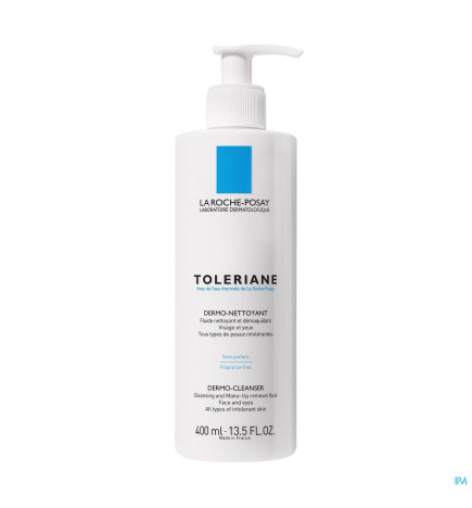 La Roche-Posay – Toleriane fluide nettoyant & démaquillant peaux sensibles à intolérantes, 400 ml