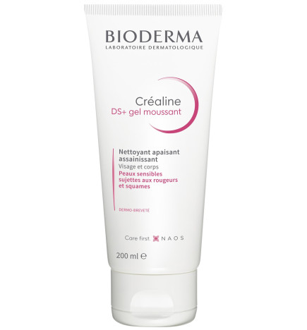 Bioderma – Créaline DS+, gel nettoyant purifiant peaux sensibles anti-rougeurs et squames, 200 ml