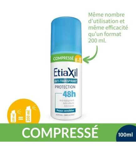 ETIAXIL – Anti-transpirant protection 48 h compressé, 100 ml