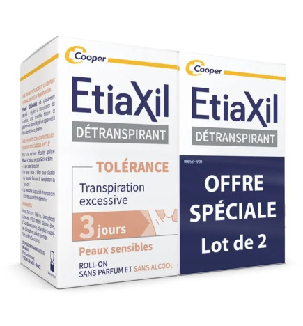 ETIAXIL – Détranspirant tolérance confort+ aisselles roll-on, 2 x 15 ml