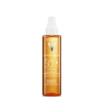 Vichy – Capital Soleil huile invisible protection cellulaire SPF50+, 200 ml