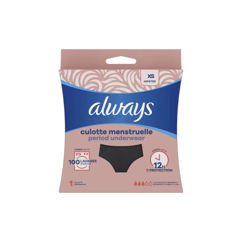 Always – Culotte Menstruelle Hipster Noire Taille S