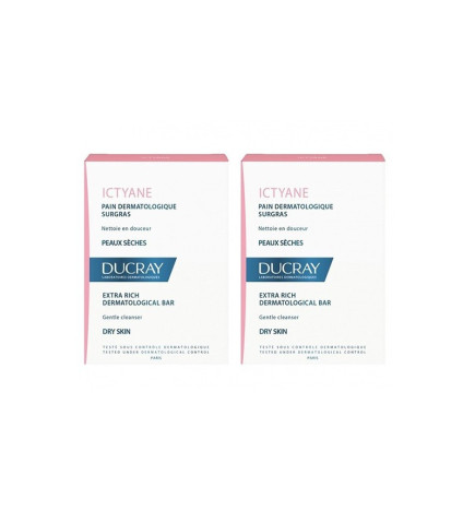 Ducray – Ictyane pain surgras, lot de 2 x 100 g