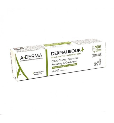 A-DERMA – Dermalibour+ Cica Crème Réparatrice, 15 ml
