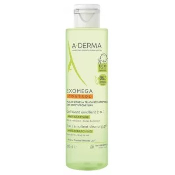 A-Derma – Exomega Control Gel lavant émollient 2en1 anti-grattage, 200 ml