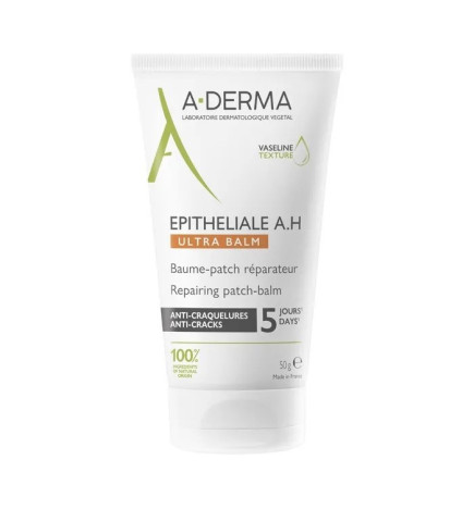 A-DERMA – Epitheliale A.H Ultra Baume-Patch Réparateur Visage et Corps Peaux Craquelées, 50 g