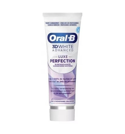 Oral-B – 3D White Advanced Dentifrice Menthe Fraîche Poivrée, 75 ml