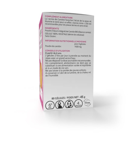 Arkogégules – Carotte peaux ternes & sans éclat, 80 gélules