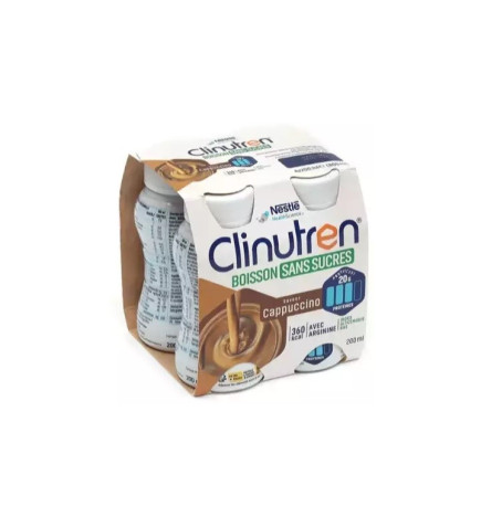 Clinutren – Boisson cappuccino sans sucres, 200 ml x4