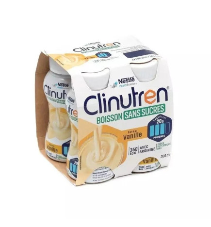 Clinutren – Boisson vanille sans sucres, 200 ml x4