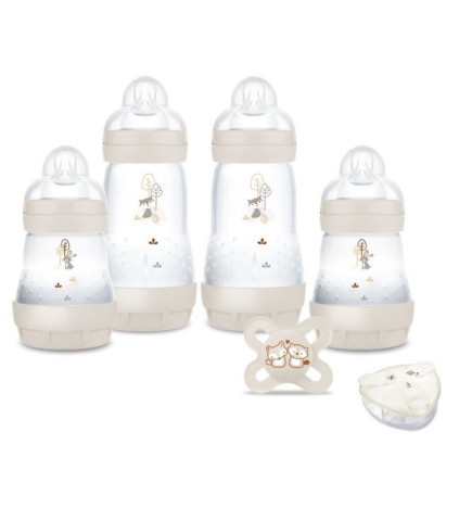 Mam – Coffret Naissance 4 Biberons + Sucette + Boîte Doseuse