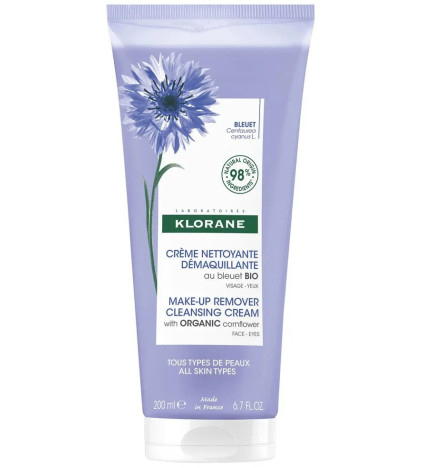 Klorane – bleuet crème nettoyante démaquillante, 200 ml