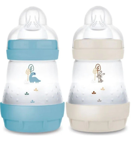 Mam – Easy Start Biberons Anti-Colique Débit 1 Dès La Naissance, Océan & Sable 160 ml x2