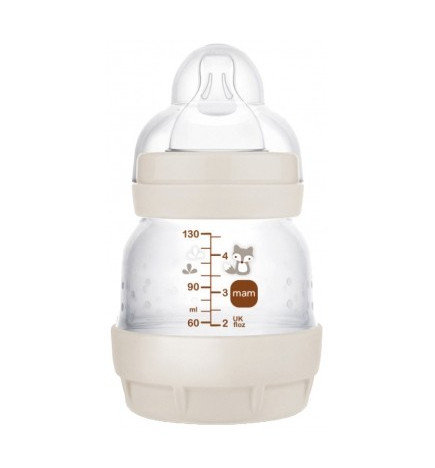 Mam – Biberon Easy Start, 130 ml 0 Mois Débit 0 Modèle Sable