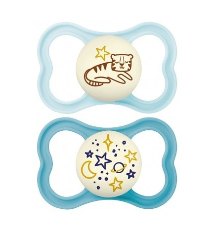 Mam – 2 Sucettes Supreme Nuit 18 Mois Et+, Coloris Aléatoire