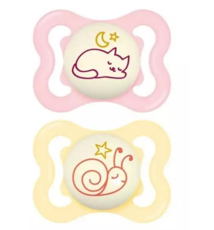 Mam – Sucettes Supreme Nuit 2-6 Mois, x2 Coloris Aléatoire