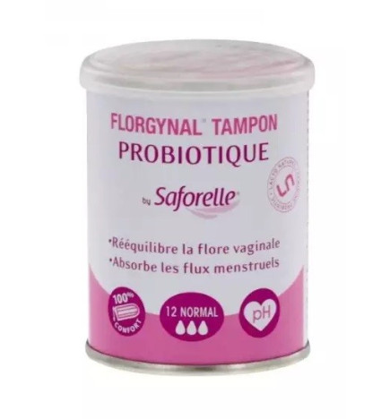 Saforelle – Florgynal Tampons Probiotiques Normal, 12 unités
