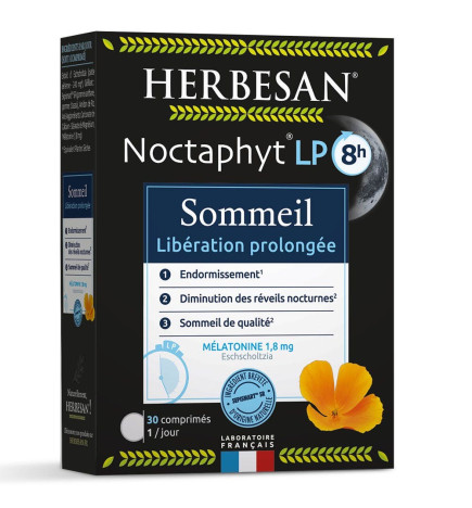 HERBESAN – Noctaphyt LP 8h Sommeil Libération Prolongée, 30 comprimés