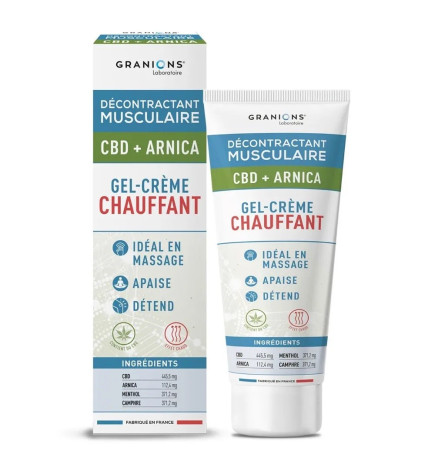 Granions – Décontractant Musculaire GelCrème Chauffant CBD + ARNICA 75ml